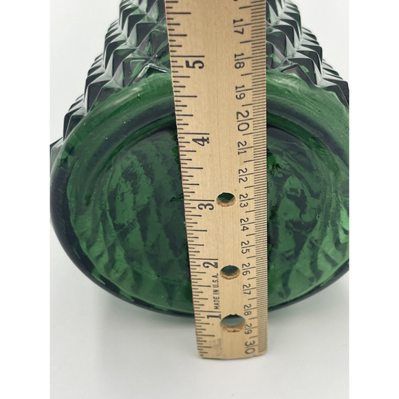 Vintage Verde Green Cottage Mid Century Glass Vase Cottage Core - Picture 8 of 8